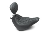Mustang 18-21 Harley Heritage Classic, Deluxe Wide Tripper Solo Seat w/Driver Backrest - Black thumbnail 1