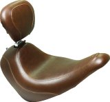 Mustang 18-21 Harley Low Rider, Sport Glide Wide Tripper Solo Seat w/Driver Backrest - Brown thumbnail 1
