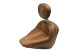 Mustang 15-21 Indian Scout Standard Touring Solo Seat w/Driver Backrest - Brown thumbnail 1