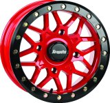 DragonFire Racing Typhon Wheel 14X7 4/137 5+2 +10 Machined Red thumbnail 2