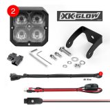 XK Glow XKchrome 20w LED Cube Light w/ RGB Accent Light Kit w/ Controller- Driving Beam 2pc thumbnail 1