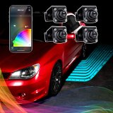 XK Glow Curb FX Bluetooth XKchrome App Waterproof LED Projector Welcome Light Angel Wing Style 4pc thumbnail 1