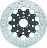 Twin Power 08-13 FLH FLT 08-16 FLHR 06-17 Dyna Front 11.8 Floating Rotor With Holes Black thumbnail 1