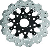 Twin Power 84-17 Big Twin Exc 08-17 FLH FLT Rear 11.5 Scalloped Floating Rotor Black Mesh thumbnail 1