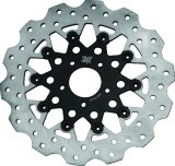 Twin Power 08-13 FLH FLT 08-16 FLHR 06-17 Dyna Front 11.8 Scalloped Floating Rotor Black Mesh thumbnail 1