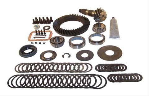 Crown Automotive Ring and Pinion Gear Installation Kit Combos 4746074 Dana 30 3.73 Gears Gears, 3.73:1 Ratio, 26-spline, Reverse Rotation, Kit, Front, 30, Jeep,
