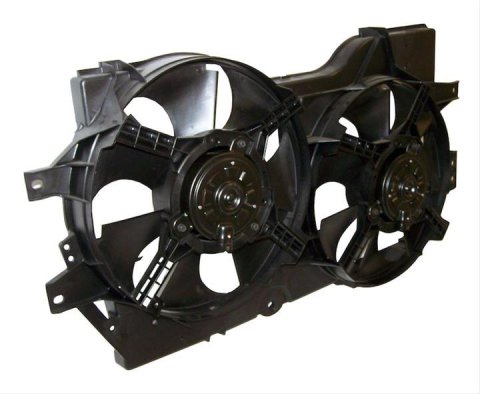 Crown Automotive Electric Fans 4682624 Fan, Electric, Dual, Black Plastic Blades, Black Plastic Shroud, Chrysler, Dodge, Each
