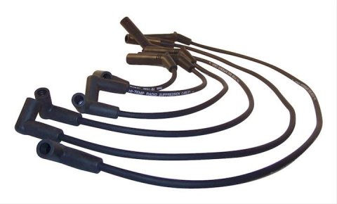 Crown Automotive Spark Plug Wire Sets 4728943 Wires, Assembled, 7.00mm, Spiral Core, Black, Chrysler, Dodge, Eagle, 3.3L, Set