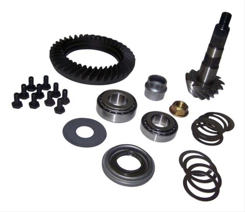 Crown Automotive Ring and Pinion Gear Installation Kit Combos 4864906 Dana 30 3.55 Gears Gears, 3.55:1 Ratio, 26-spline, Standard Rotation, Kit, Front, 30, Jeep,
