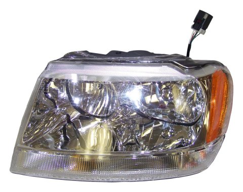 Crown Automotive Headlight Assemblies for 1999-2004 GRAND CHEROKEE - 55155553AD Assembly, Driver Side, OEM Style, Amber/Clear Lens, Jeep, Each