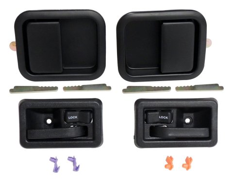 Crown Automotive Exterior Door Handles 55076222MK Handle Paddle, Exterior/Interior, Steel/Plastic, Black, Front, Jeep, Kit