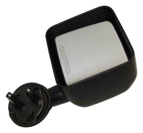 Crown Automotive Side View Mirrors for 2007-2010 WRANGLER - 55077969AD Mirror, Replacement, Driver Side, Manual, Convex, Black Housing, Jeep, Right Hand Drive, Each