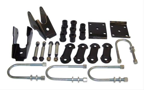 Crown Automotive Leaf Spring Mounting Kits 52006421K Plates, Rear, Steel, Black, Jeep, Kit
