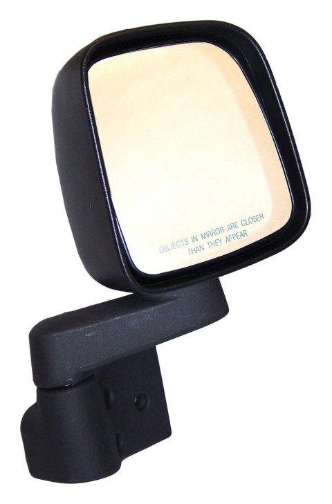 Crown Automotive Side View Mirrors for 1987-2006 WRANGLER - 55395060AB Mirror, Replacement, Passenger Side, Manual, Flat, Black Housing, Jeep, Each
