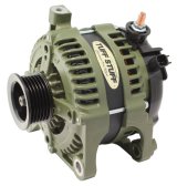 Tuff Stuff Performance Mudder Wrangler JK High-Amp Alternators for 2007-2011 WRANGLER - 7515G Alternator, Mudder, 250 Amp, 6G, Army Green Powdercoat, 2007-11 Jeep JK, Each thumbnail 2