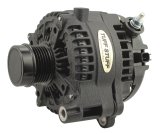 Tuff Stuff Performance High-Amp Output Alternators for 2020-2022 GLADIATOR, 2018-2022 WRANGLER - 7517B Alternators, Output, Denso, 12 V, 240 amps, Black Powdercoated, Serpentine Pulley, Jeep, Each thumbnail 1