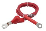 Tuff Stuff Performance Heavy Duty Charge Wires 754424 Alternator Wiring Kits, Wire, Replacement, Duty, 2 ft. Length, 4-gauge, Copper Core, Red Jacket, with Ring Terminals and Boot, Each thumbnail 1
