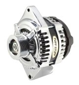 Tuff Stuff Performance MAX AMP Output Alternators 8441C6G1W Alternator, Internal Regulator, 225 Amp, One Wire, Serpentine Pulley, Chrome, Ford, Each thumbnail 1
