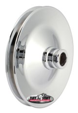 Tuff Stuff Performance Power Steering Pump Pulleys 8485A Pulley, Saginaw, V-belt Style, 1-groove, Steel, Chrome, 5.80 in. O.D., Chevy, Press Fit, Each thumbnail 1
