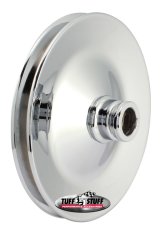 Tuff Stuff Performance Power Steering Pump Pulleys 8485A Pulley, Saginaw, V-belt Style, 1-groove, Steel, Chrome, 5.80 in. O.D., Chevy, Press Fit, Each thumbnail 2