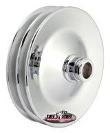 Tuff Stuff Performance Power Steering Pump Pulleys 8486A Pulley, Saginaw, V-belt Style, 2-groove, Steel, Chrome, 5.80 in. O.D., Chevy, Press Fit, Each thumbnail 2