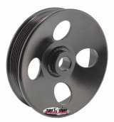 Tuff Stuff Performance Power Steering Pump Pulleys 8487B Pulley, Serpentine, 6-groove, Steel, Black, 5 in. O.D., GM Type 2, Press Fit, Each thumbnail 2