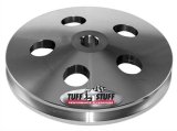 Tuff Stuff Performance Power Steering Pump Pulleys 8488C Pulley, Saginaw, V-belt Style, 1-groove, Aluminum, Natural, 5.80 in. O.D., Chevy, Keyway, Each thumbnail 1