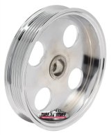 Tuff Stuff Performance Power Steering Pump Pulleys 8489A Pulley, Type II Pulley, 19mm (.748 in.) Press on Shaft, 6 Groove, LS Applications, Chrome, Each thumbnail 1