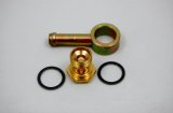 AED Fuel Bowl Fittings 5427 Fitting, Carburetor Inlet, Banjo, 9/16-24 in. Hose Barb, 5/16 in., Steel, Gold Iridited, Each thumbnail 1