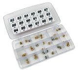 AED Jet Boxes 6010 Carburetor Jets, Gasoline, 82-99 Range, 1/4-32 in., Brass, Kit thumbnail 1