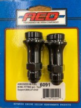 AED Fuel Bowl Fittings 6090 Fitting, Carburetor Inlet, 7/8-20 in. to -6 AN Threads, Aluminum, Red, Pair thumbnail 3