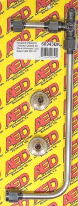 AED Stainless Fuel Line Kits 60945BK Line, Hard Steel, Holley, 4150, 4150 HP, -6 AN Inlet, Kit thumbnail 2