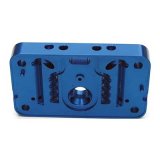 AED Pro-Series Billet Metering Blocks 6585A Block, Primary or Secondary, Aluminum, Blue Anodized, Holley 4500 Series, Alcohol, Each thumbnail 1