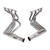 Doug's Headers D381-C Headers, Side Mount, Steel, Chrome, 4 in. Collector, Round Port, Chevy, Big Block, Pair thumbnail 1