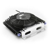 Be Cool Transmission Cooler Modules 96301 Module, Aluminum, Black, -6 AN Female Threads, Fan, Single, Puller, 440 cfm, Each thumbnail 1
