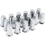 Raceline Hex/Flat Lug Nuts - 10mm x 1.25/14mm - 16 Pack - Chrome thumbnail 1