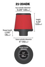 AEM 3.5 in Short Neck 5 in Element Filter thumbnail 5