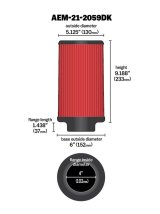 AEM 4 in x 9 in Dryflow Element Filter thumbnail 5