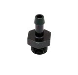AEM Electronics Replacement Fuel Rail Fittings 2-609 Fitting, Adapter, AN to Hose Barb, Straight, Steel, Natural, -6 AN, 7mm Hose Barb, Each thumbnail 1