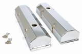 Hamburger's Performance Fabricated Aluminum Valve Covers 1025 Covers, 3.25 in. Tall, Aluminum, Chrome, Chevy, Small Block, Perimeter Bolt, Pair thumbnail 1