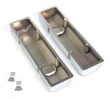 Hamburger's Performance Fabricated Aluminum Valve Covers 1025 Covers, 3.25 in. Tall, Aluminum, Chrome, Chevy, Small Block, Perimeter Bolt, Pair thumbnail 2
