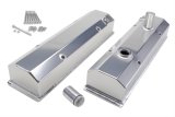 Hamburger's Performance Circle Track Valve Covers 1065 Covers, Track, Tall, Fabricated, Aluminum, Natural, Chevy, Small Block, Pair thumbnail 1