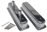 Hamburger's Performance Circle Track Valve Covers 1069 Covers, Track, Tall, Die-Cast, Aluminum, Polished, Plain, Chevy, Small Block, Pair thumbnail 1