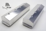 Hamburger's Performance Fabricated Aluminum Valve Covers 1081 Covers, Tall, Centerbolt, Fabricated, Aluminum, Natural, Chevy, Small Block, Pair thumbnail 1