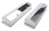Hamburger's Performance Fabricated Aluminum Valve Covers 1097 Covers, Tall, Perimeter Bolt Mounting, Aluminum, Polished, Pitched Top, Chevy, Small Block, Pair thumbnail 1