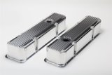 Hamburger's Performance Fabricated Aluminum Valve Covers 1111 Covers, Tall, Finned, Fabricated, Aluminum, Polished, Chevy, Small Block, Pair thumbnail 2
