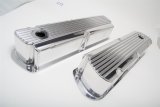 Hamburger's Performance Fabricated Aluminum Valve Covers 1119 Covers, Tall, Finned, Fabricated, Aluminum, Polished, Ford, Small Block, Pair thumbnail 1