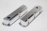 Hamburger's Performance Fabricated Aluminum Valve Covers 1119 Covers, Tall, Finned, Fabricated, Aluminum, Polished, Ford, Small Block, Pair thumbnail 3