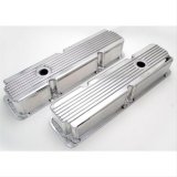 Hamburger's Performance Fabricated Aluminum Valve Covers 1121 Covers, Tall, Finned, Fabricated, Aluminum, Polished, Ford, Big Block FE, Pair thumbnail 1
