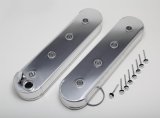 Hamburger's Performance Fabricated Aluminum Valve Covers 1123 Covers, Tall, Centerbolt, Fabricated, Aluminum, Natural, No Coil Mounting Provision, Chevy, LS, Pair thumbnail 4